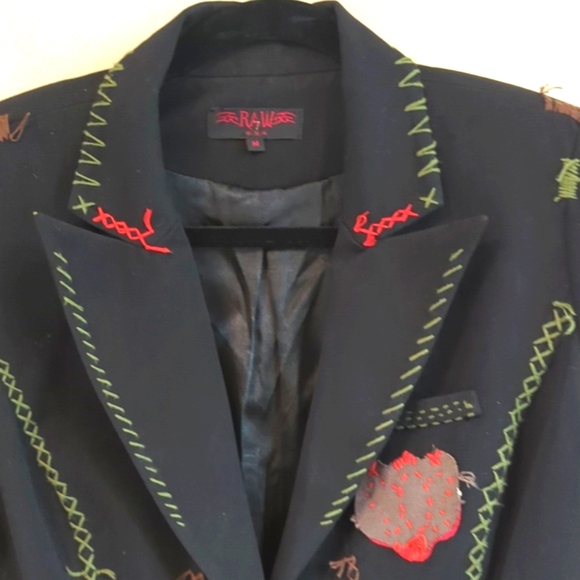Raw 7 Vintage Applique Cropped Jacket M - Picture 3 of 16